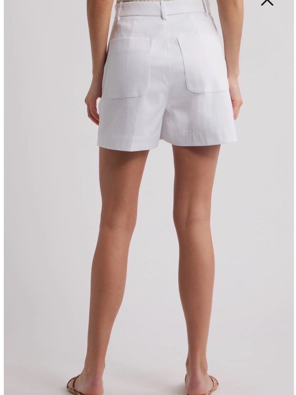 SPANX supersmooth™ Stretch Twill Shorts White flat front Sz S - Picture 2 of 11
